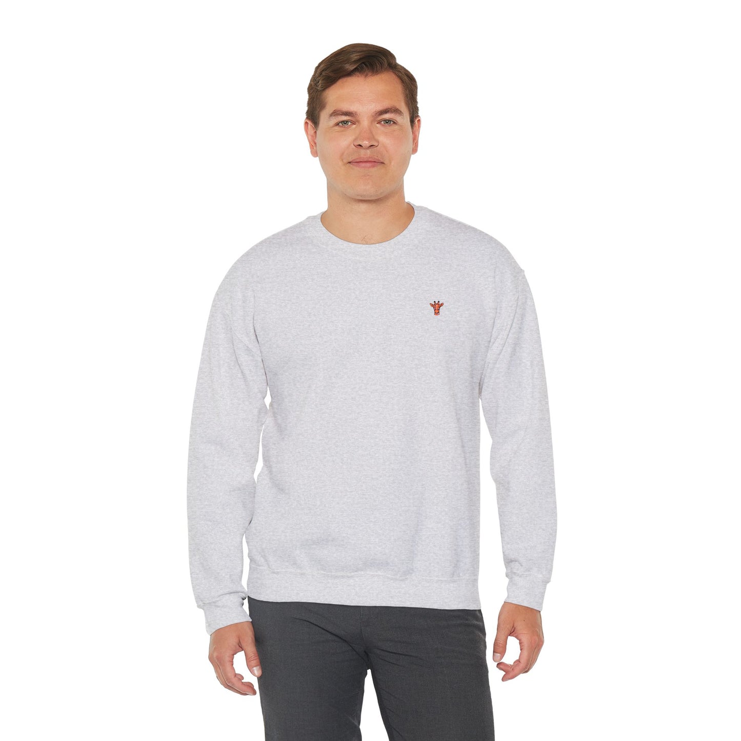 Embroidered Tiny Giraffe Britor classic Crewneck Sweatshirt — Minimal Animal Lover classy Pullover