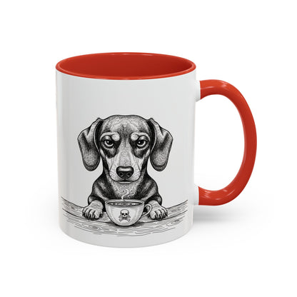 Grumpy Dachshund Coffee Club — Art Print / Mug