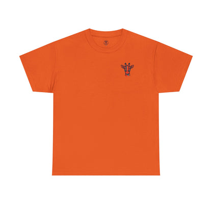 Britor classic logo Giraffe  Patch Tee — Small Chest Embroidered Giraffe Graphic T-Shirt