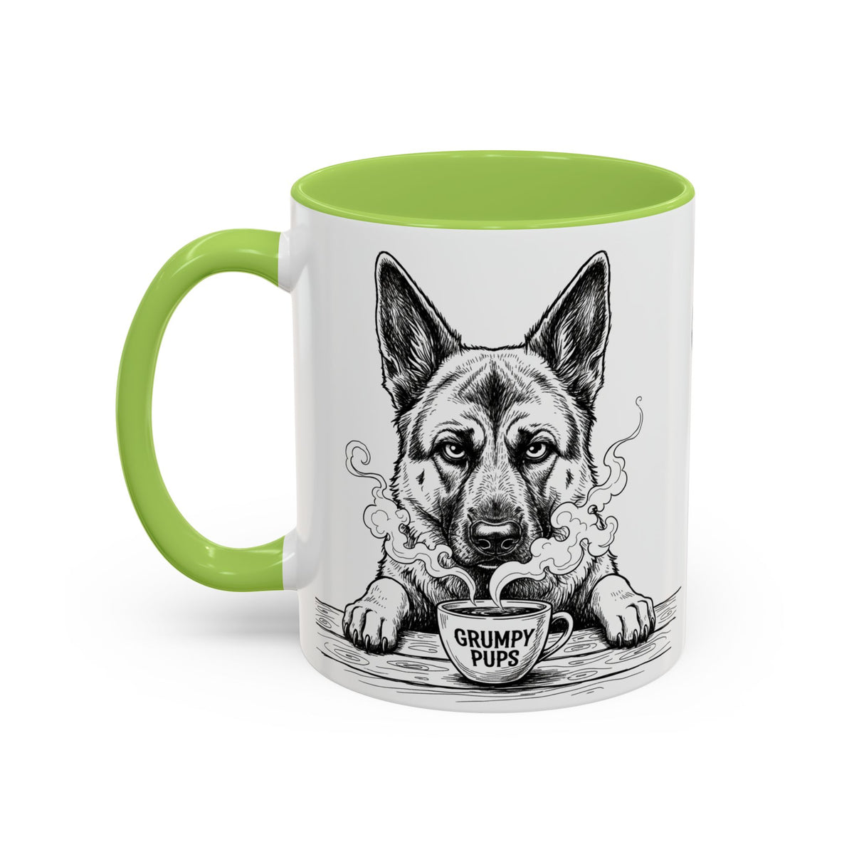 German Shepherd Mug —    Grumpy German Shepherd Coffee Club — Art Print / Mug /