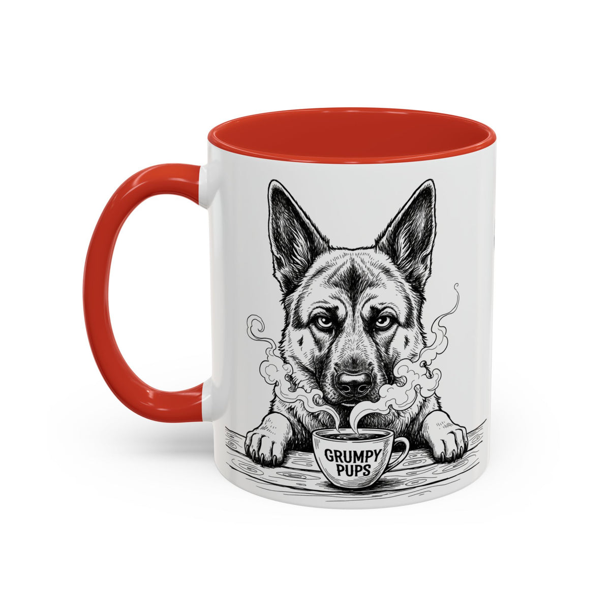 German Shepherd Mug —    Grumpy German Shepherd Coffee Club — Art Print / Mug /