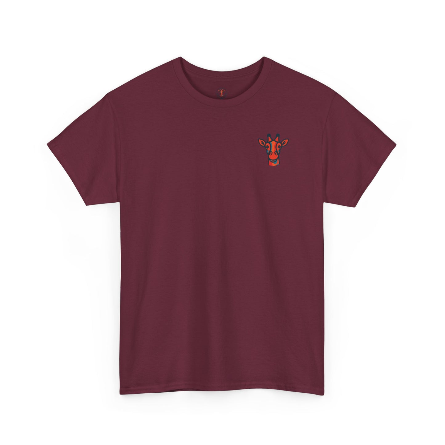 Britor classic logo Giraffe  Patch Tee — Small Chest Embroidered Giraffe Graphic T-Shirt