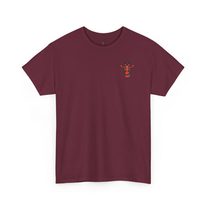 Britor classic logo Giraffe  Patch Tee — Small Chest Embroidered Giraffe Graphic T-Shirt