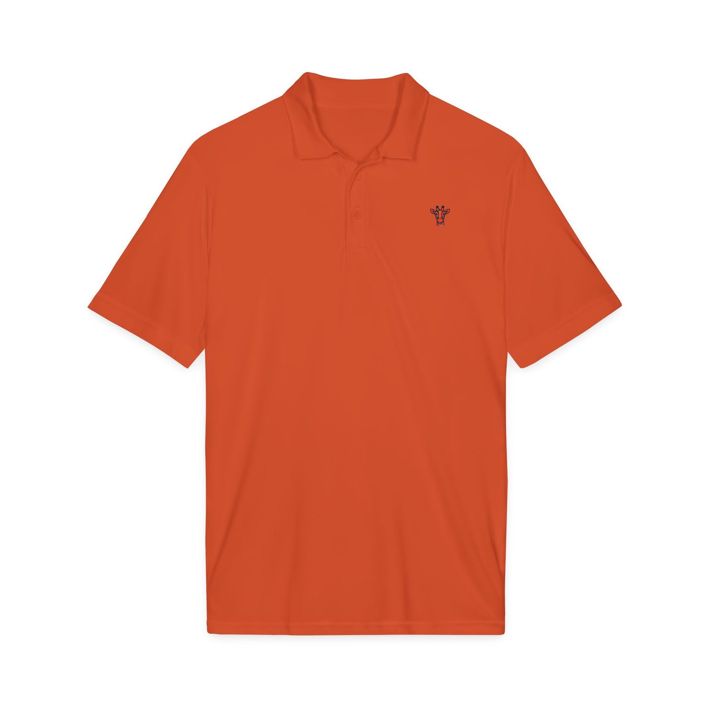 Embroidered Giraffe Polo Shirt — Lightweight White Performance Golf Polo