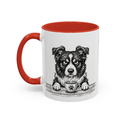 Grumpy Border Collie Coffee Club — Art Print / Mug