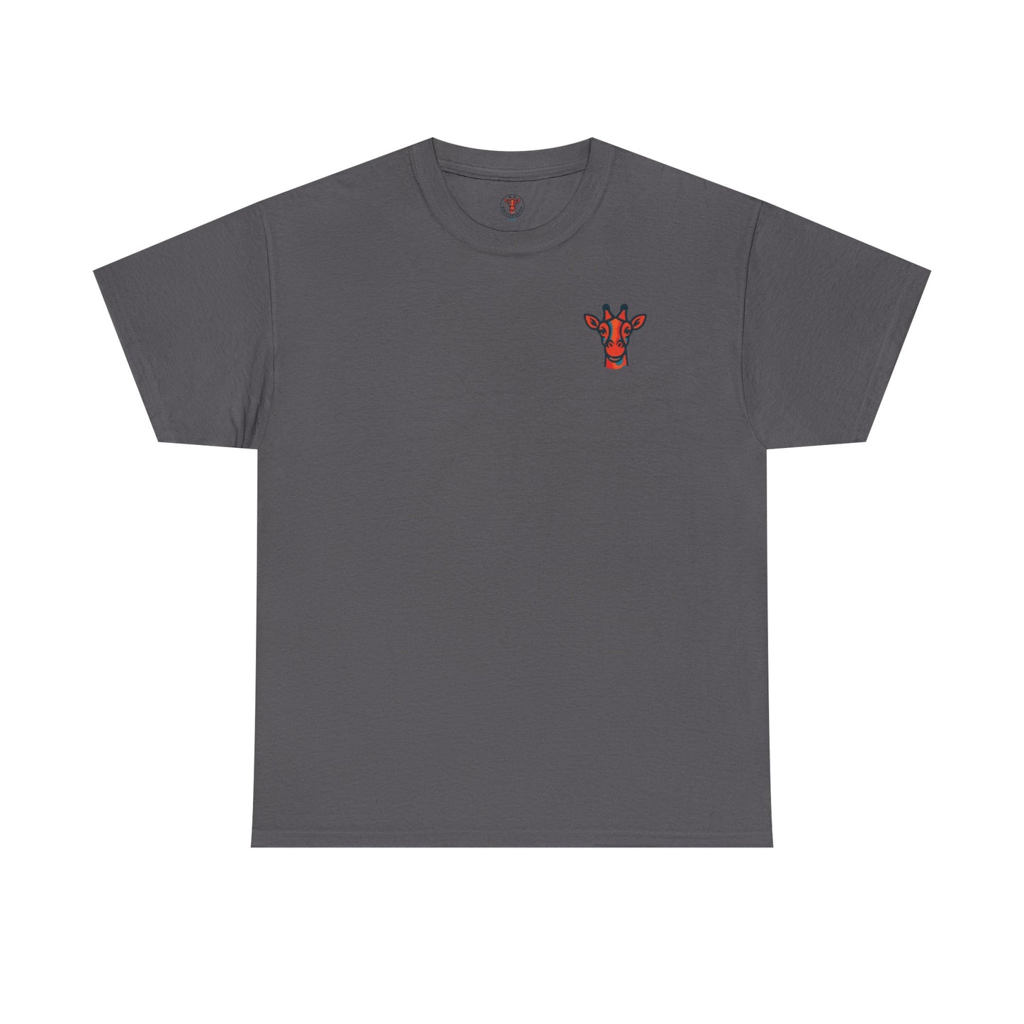 Britor classic logo Giraffe  Patch Tee — Small Chest Embroidered Giraffe Graphic T-Shirt