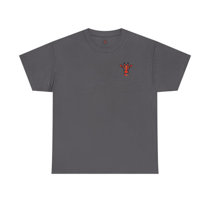 Britor classic logo Giraffe  Patch Tee — Small Chest Embroidered Giraffe Graphic T-Shirt