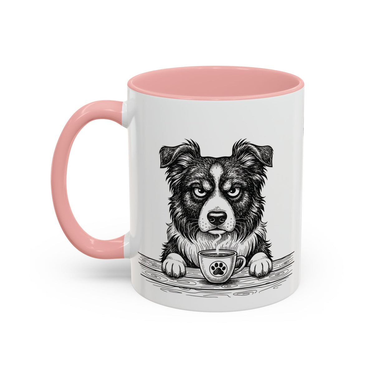 Grumpy Border Collie Coffee Club — Art Print / Mug