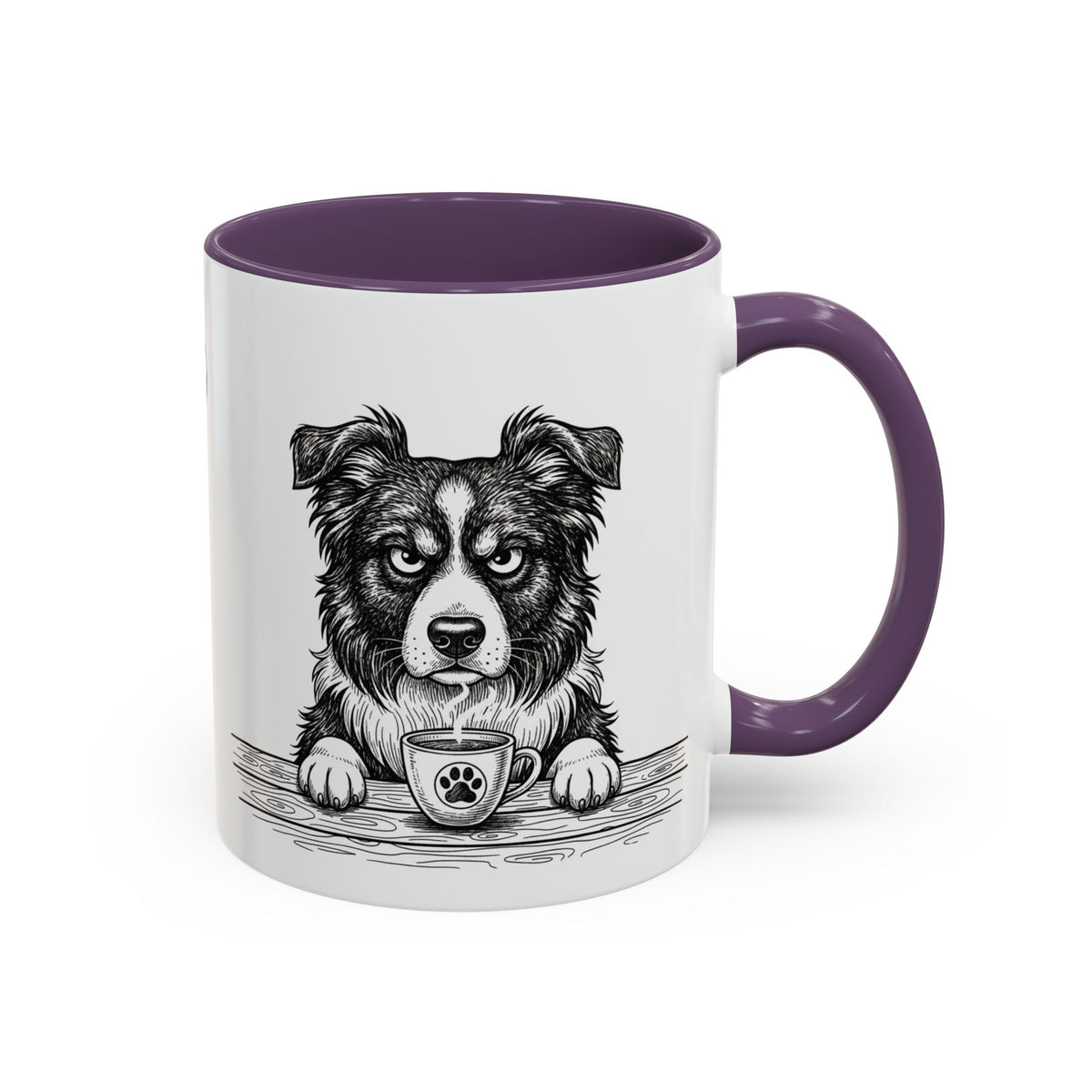 Grumpy Border Collie Coffee Club — Art Print / Mug