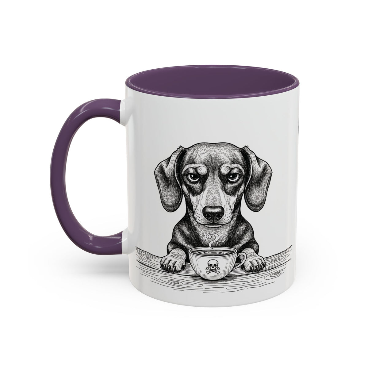 Grumpy Dachshund Coffee Club — Art Print / Mug