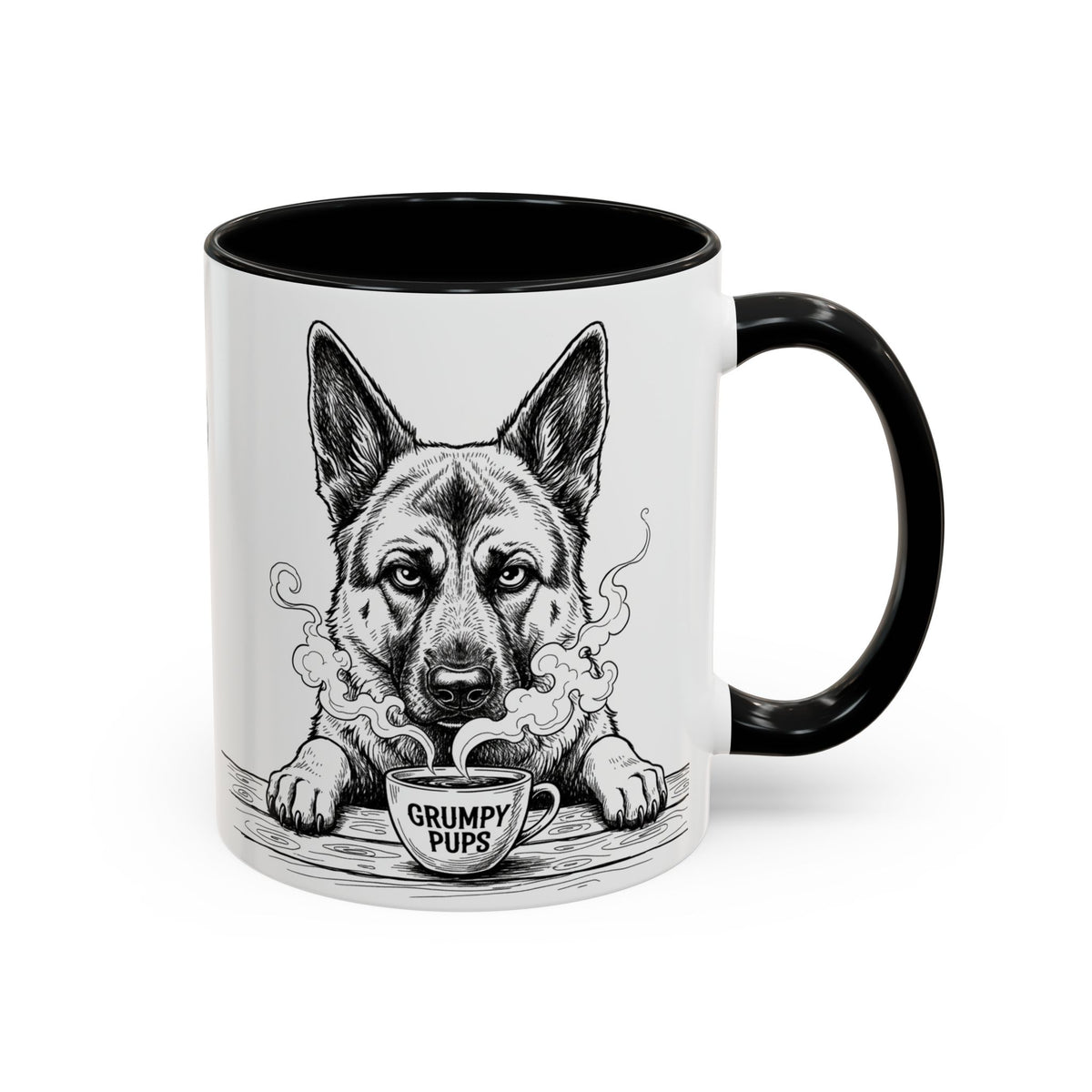 German Shepherd Mug —    Grumpy German Shepherd Coffee Club — Art Print / Mug /