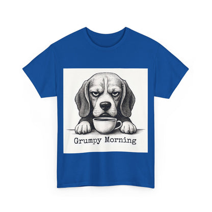 Grumpy Morning Dog Tee - Unisex Heavy Cotton Shirt for Pet Lovers, Funny Gift, Cute Dog Apparel, Casual Wear, Everyday Comfort
