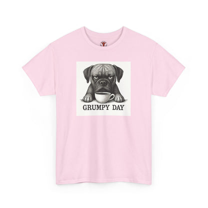 Grumpy Day Unisex Heavy Cotton Tee, Funny Dog Shirt, Pet Lovers Gift, Casual Wear, Birthday Gift, Grumpy Mood Tee