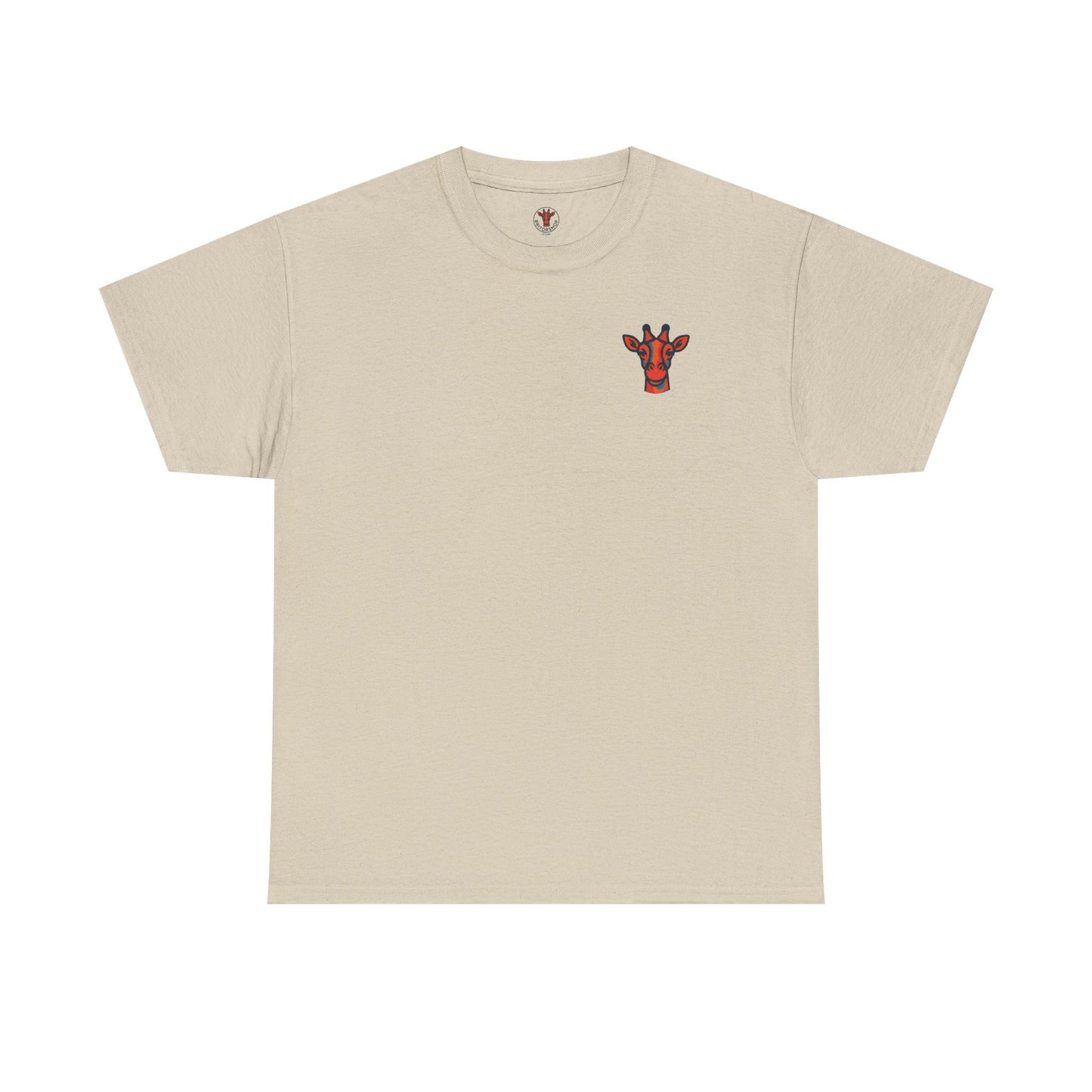 Britor classic logo Giraffe  Patch Tee — Small Chest Embroidered Giraffe Graphic T-Shirt