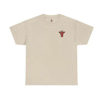 Britor classic logo Giraffe  Patch Tee — Small Chest Embroidered Giraffe Graphic T-Shirt