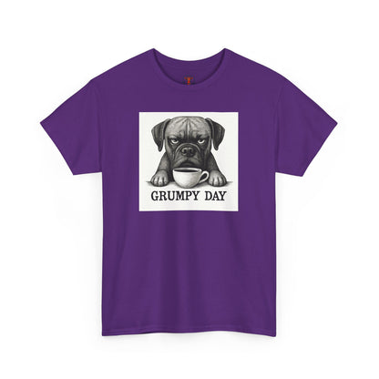 Grumpy Day Unisex Heavy Cotton Tee, Funny Dog Shirt, Pet Lovers Gift, Casual Wear, Birthday Gift, Grumpy Mood Tee
