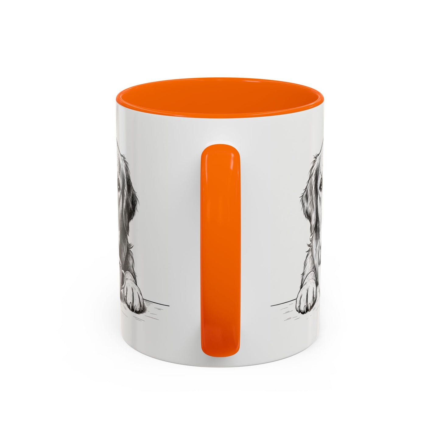 Golden Retriever Coffee Mug — Cute Dog with Coffee Illustration (11/15oz Accent Mug)