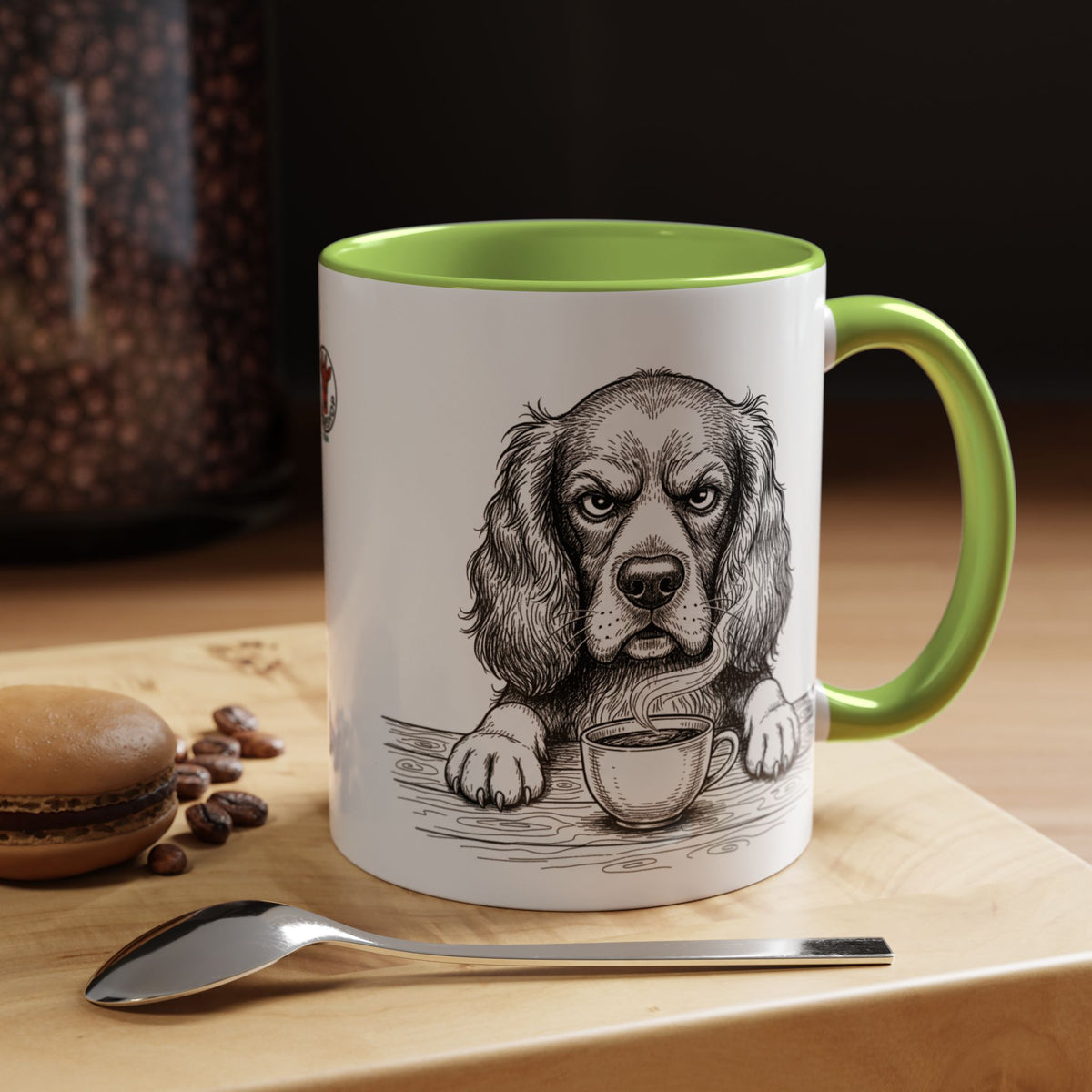 Grumpy Springer Spaniel Coffee Club — Art Print / Mug /