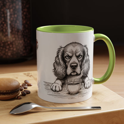 Grumpy Springer Spaniel Coffee Club — Art Print / Mug /