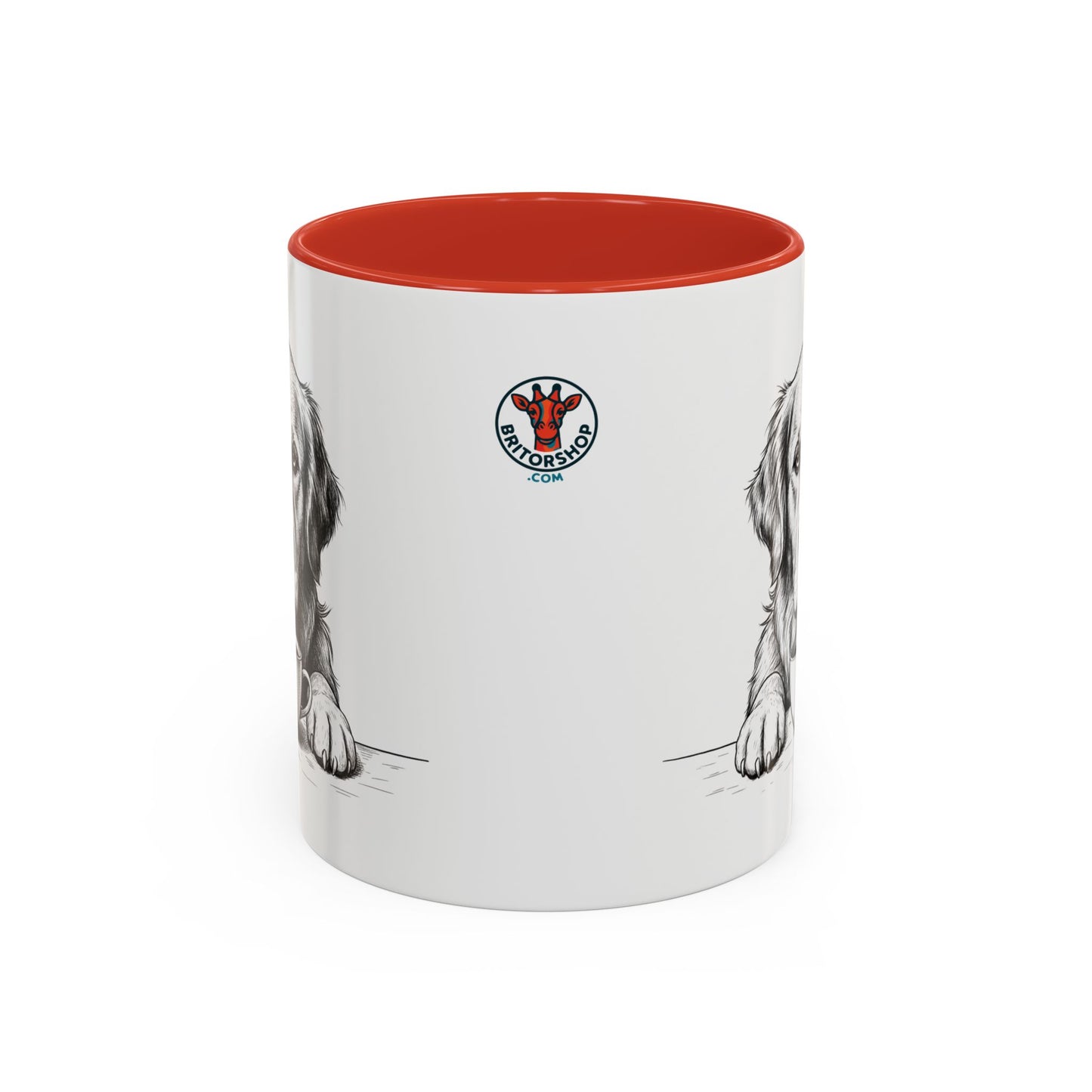Golden Retriever Coffee Mug — Cute Dog with Coffee Illustration (11/15oz Accent Mug)