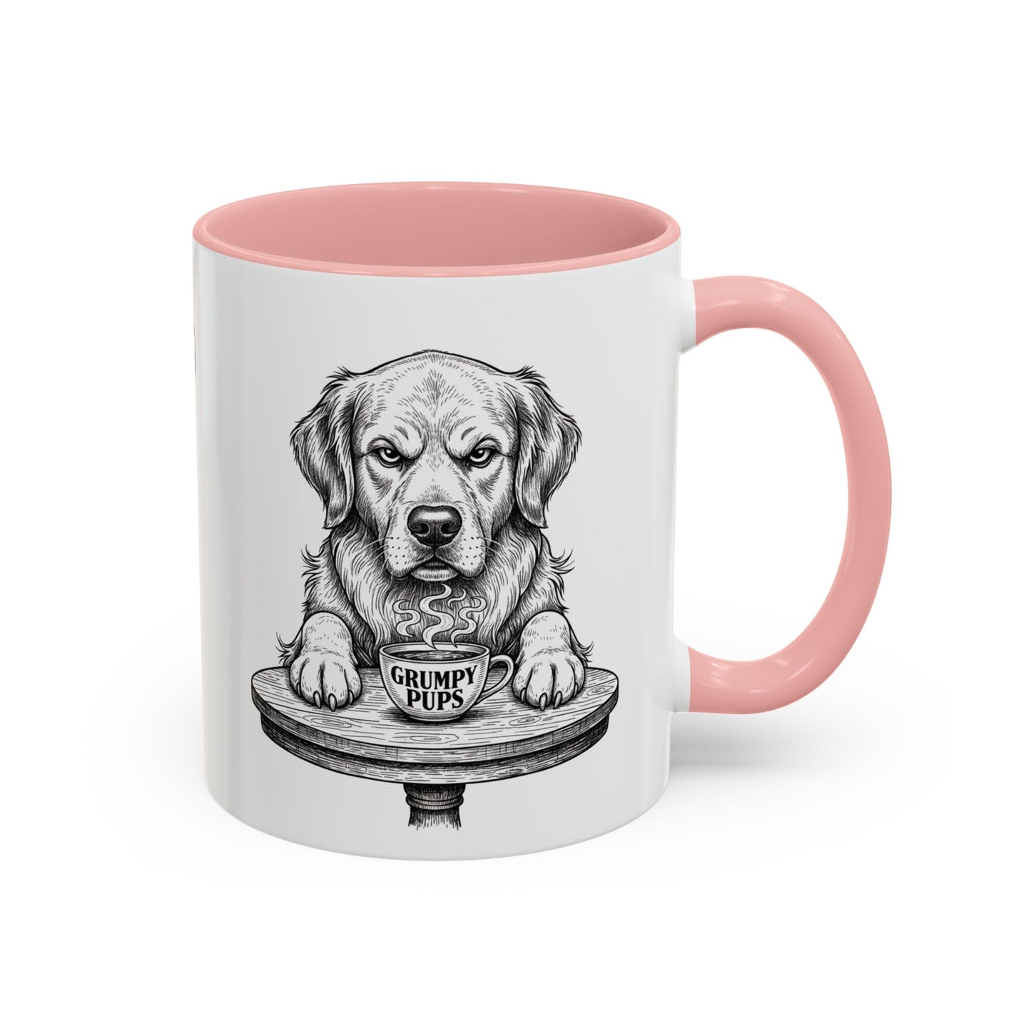 Grumpy Golden Retriever Coffee Club — Art Print / Mug