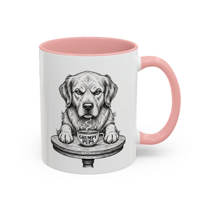 Grumpy Golden Retriever Coffee Club — Art Print / Mug