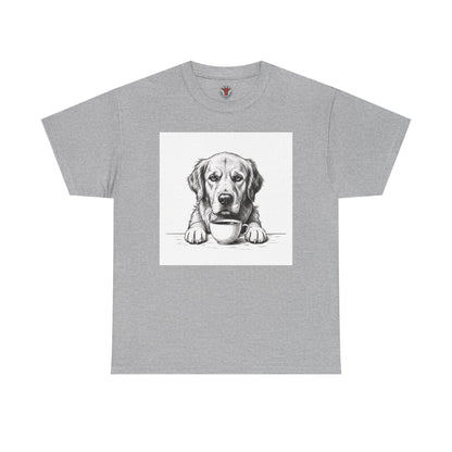 Grumpy Golden Retriever Coffee Club, T-Shirt – Realistic Illustration Tee for Dog Lovers