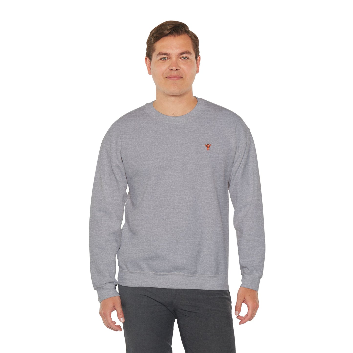 Embroidered Tiny Giraffe Britor classic Crewneck Sweatshirt — Minimal Animal Lover classy Pullover
