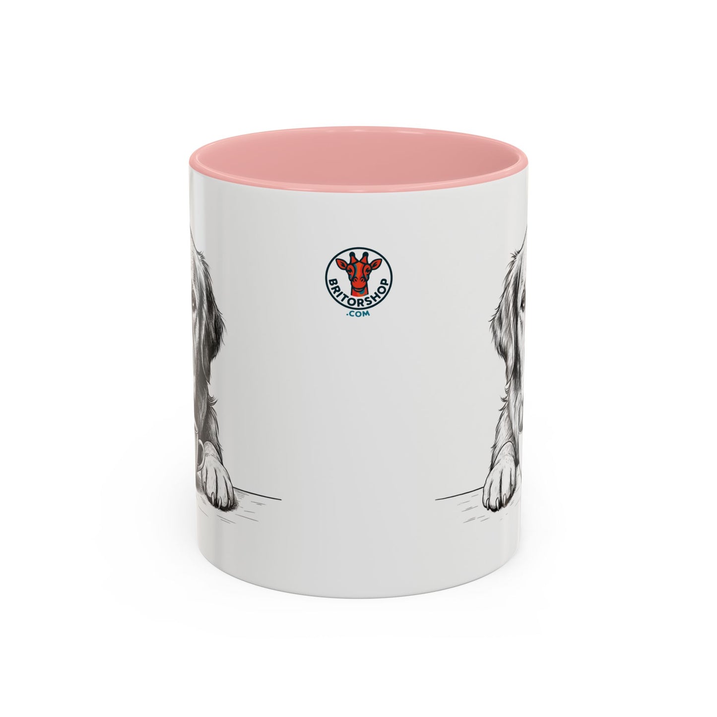 Golden Retriever Coffee Mug — Cute Dog with Coffee Illustration (11/15oz Accent Mug)
