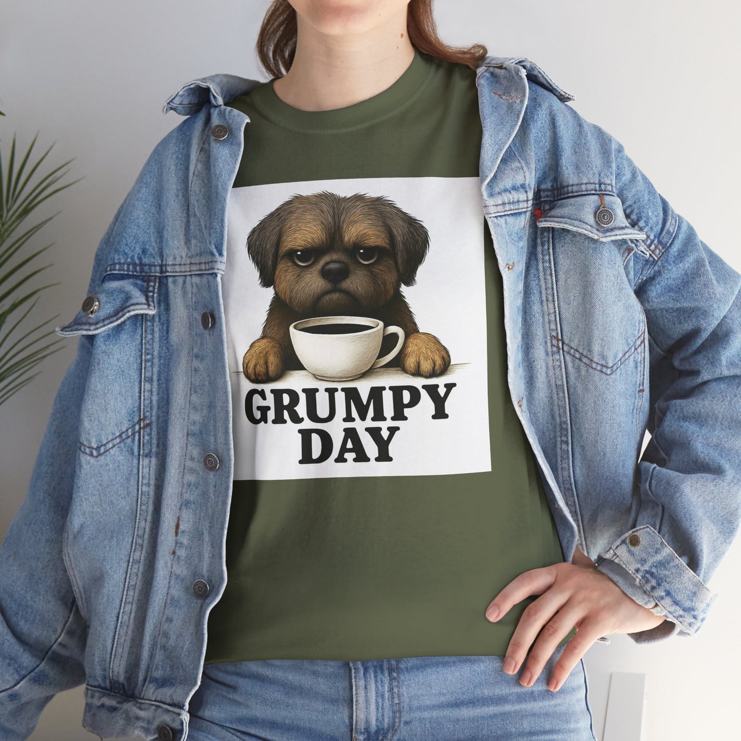 Shorkie Grumpy Dog Unisex Heavy Cotton Tee, Funny Pet Lover Shirt, Gift for Dog Owners, Humor T-Shirt, Cute Casual Wear