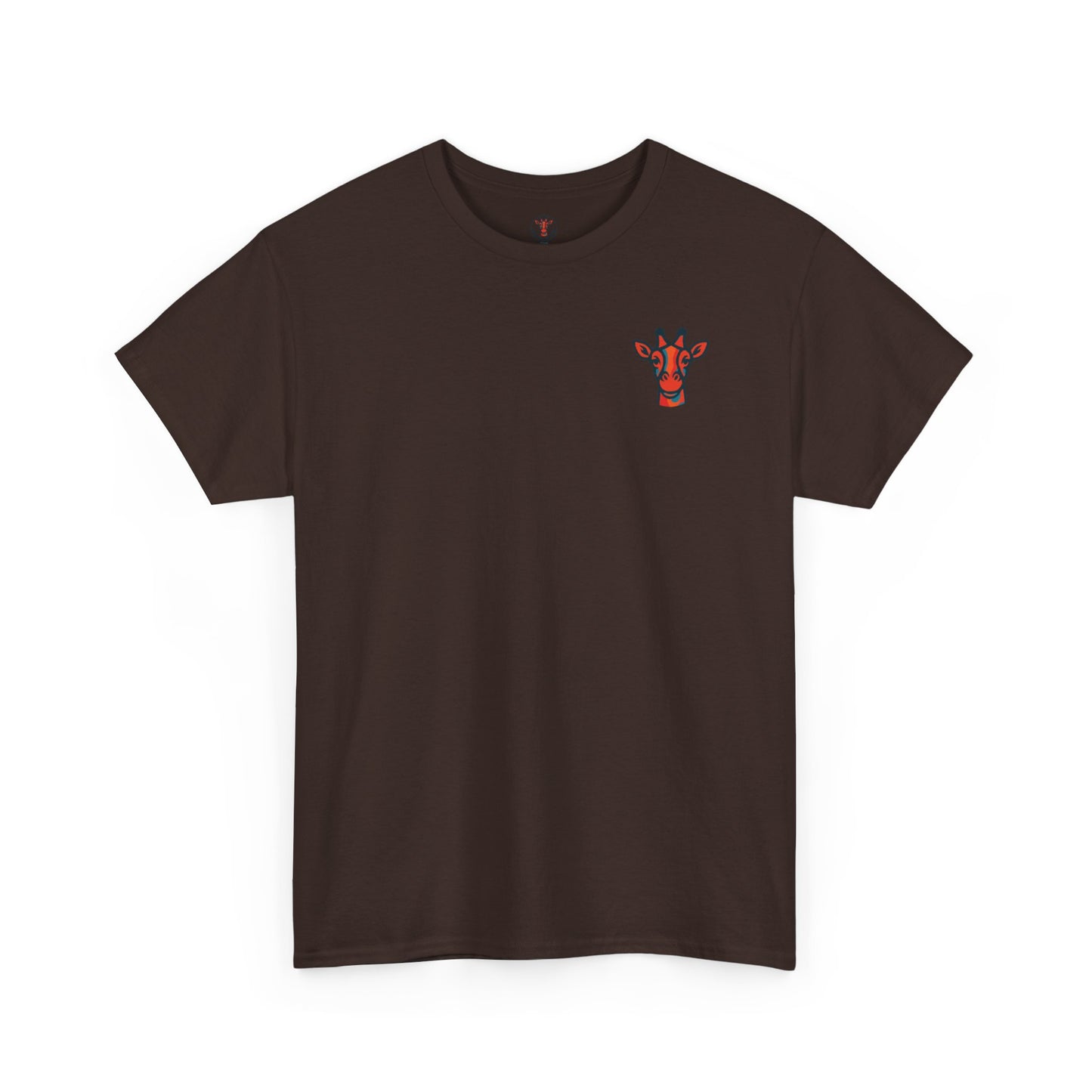 Britor classic logo Giraffe  Patch Tee — Small Chest Embroidered Giraffe Graphic T-Shirt