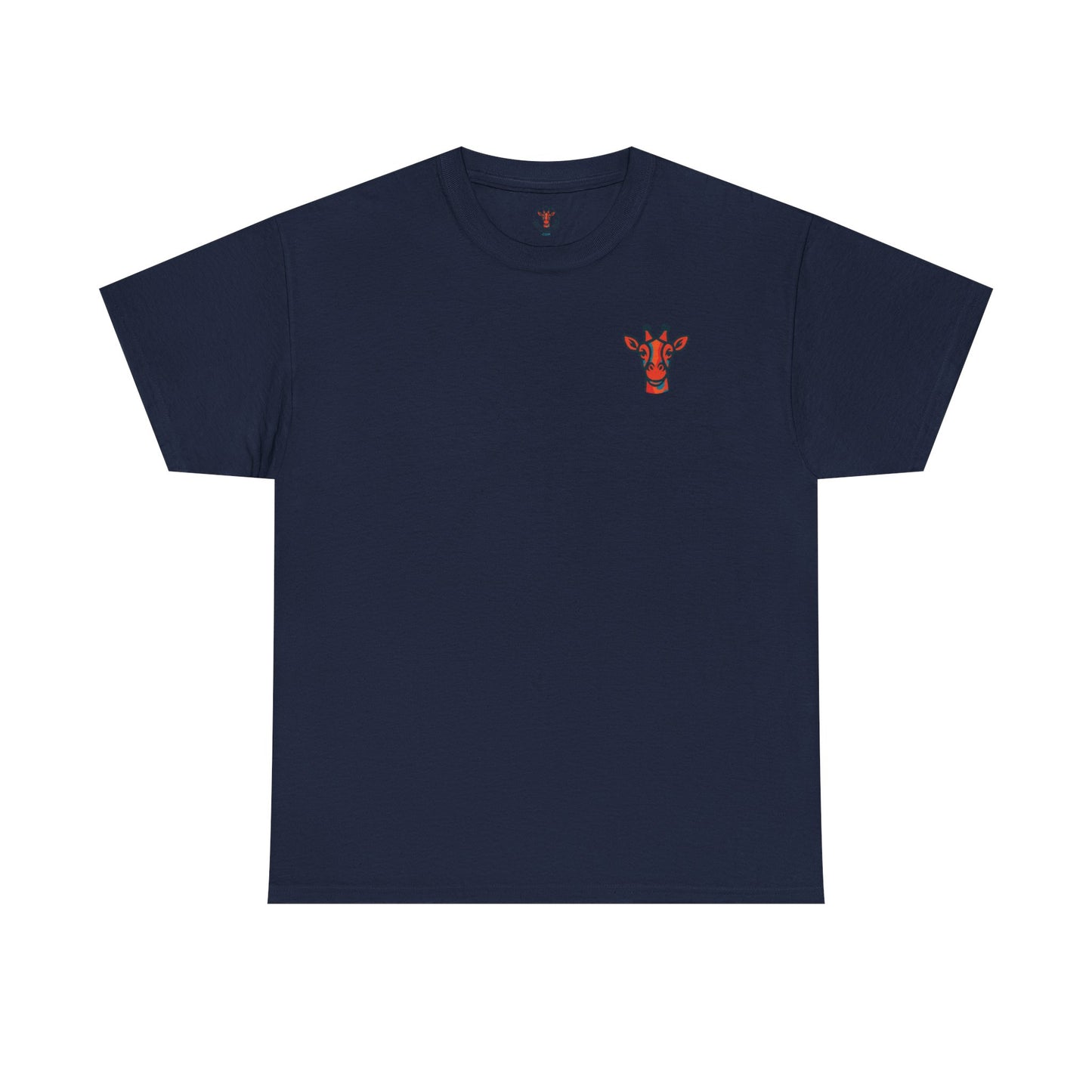 Britor classic logo Giraffe  Patch Tee — Small Chest Embroidered Giraffe Graphic T-Shirt