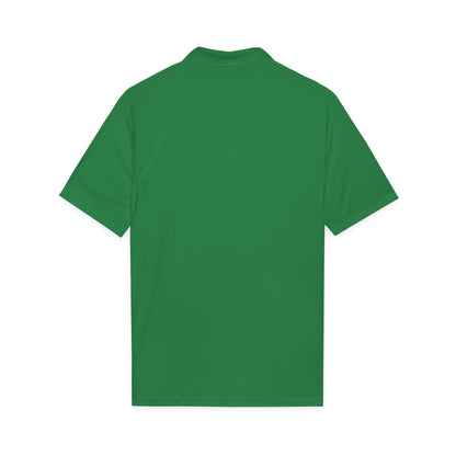 Embroidered Giraffe Polo Shirt — Lightweight White Performance Golf Polo