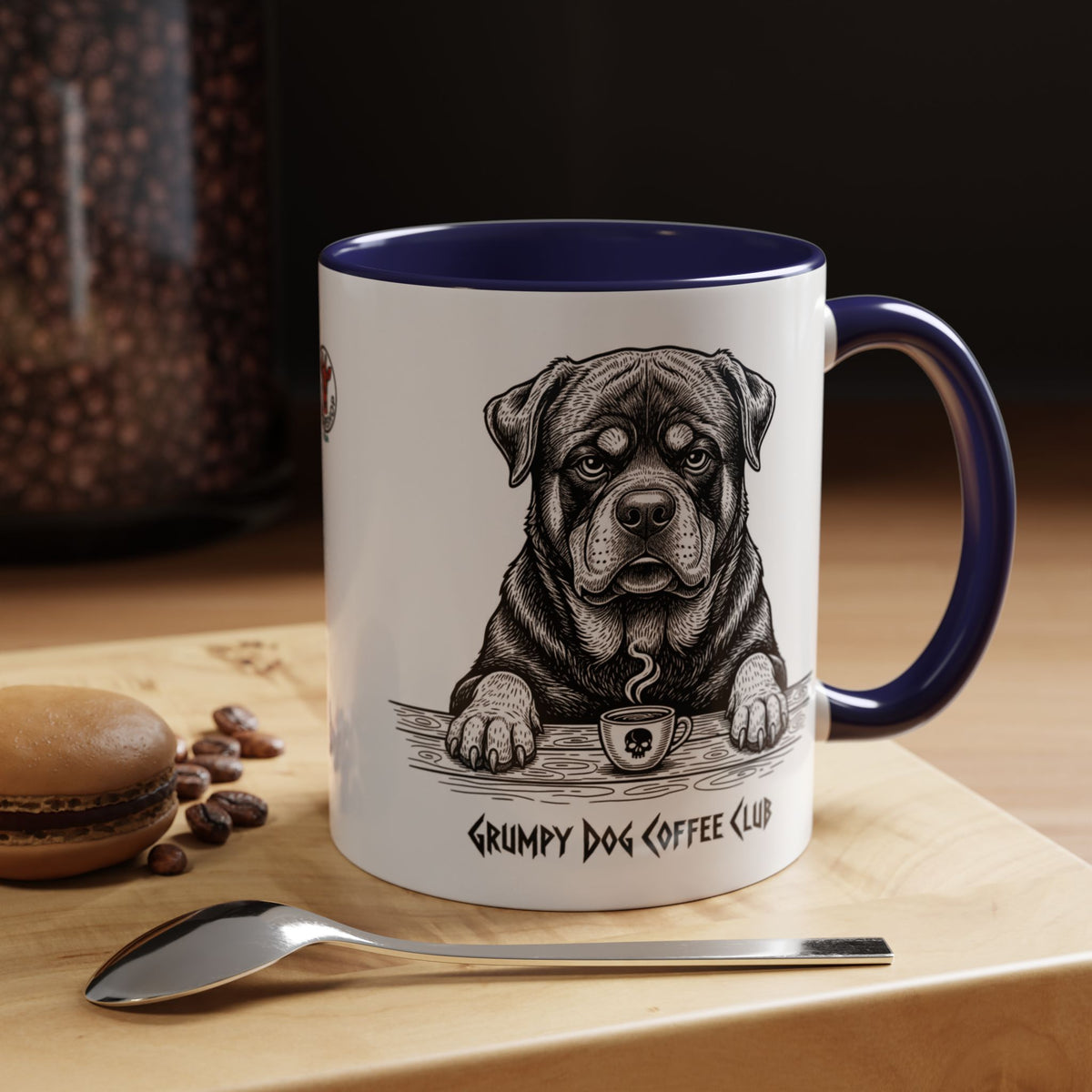  Grumpy Rottweiler Coffee Club — Art Print / Mug