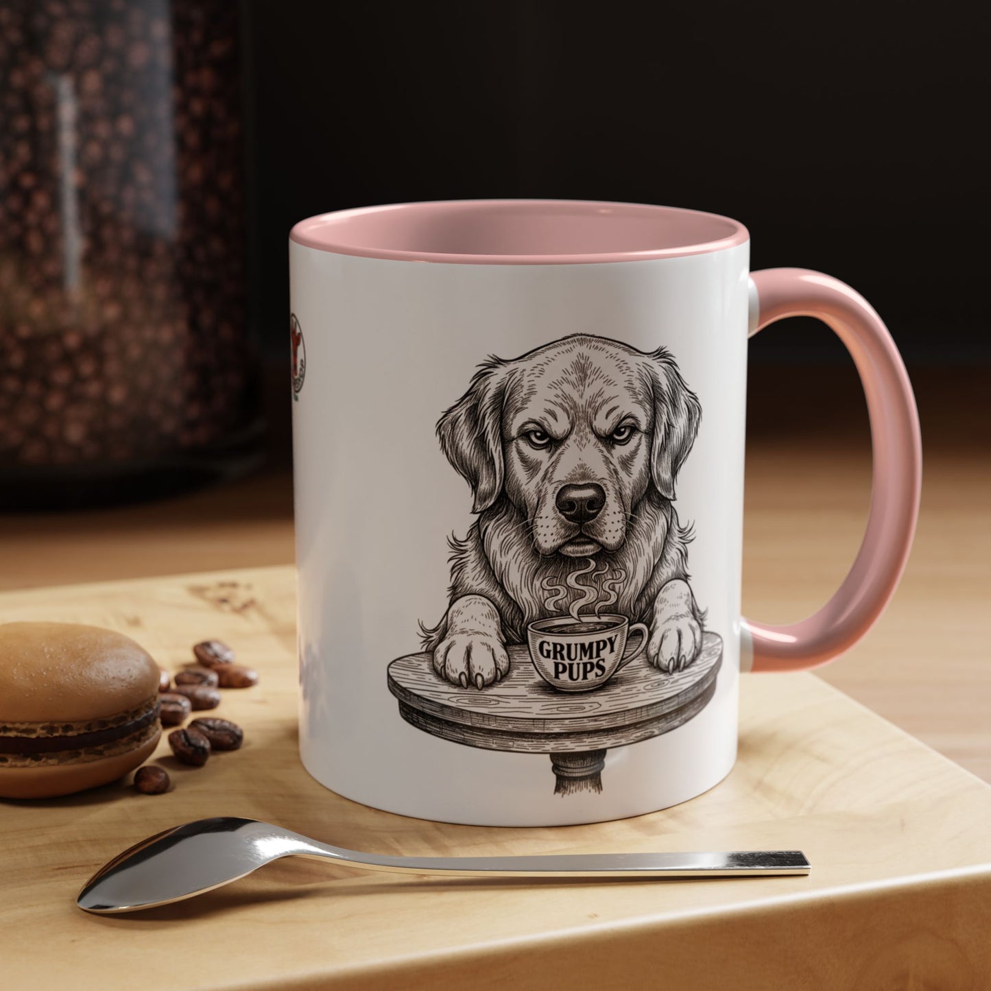 Grumpy Golden Retriever Coffee Club — Art Print / Mug