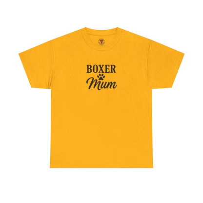 Boxer Mum Unisex Heavy Cotton Tee | Dog Lover Gift, Pet Owner Apparel, Funny Dog Mom Shirt, Birthday Gift for Boxer Owners