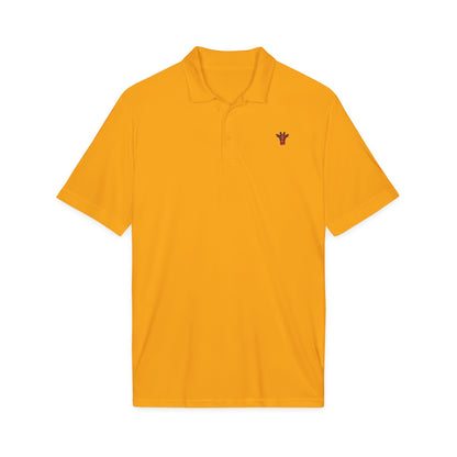 Embroidered Giraffe Polo Shirt — Lightweight White Performance Golf Polo