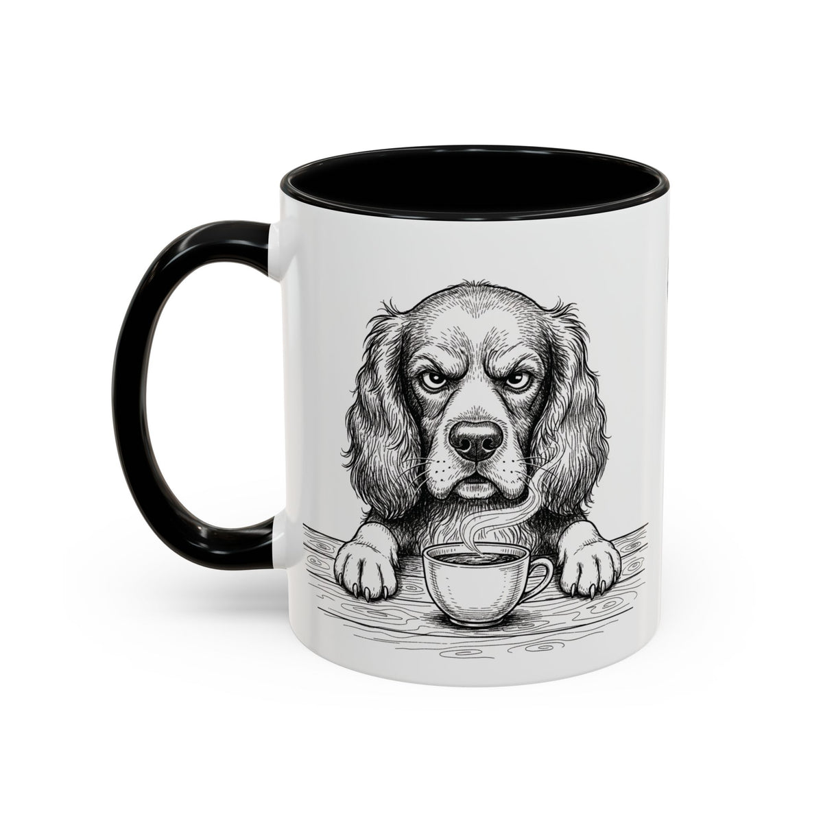 Grumpy Springer Spaniel Coffee Club — Art Print / Mug /