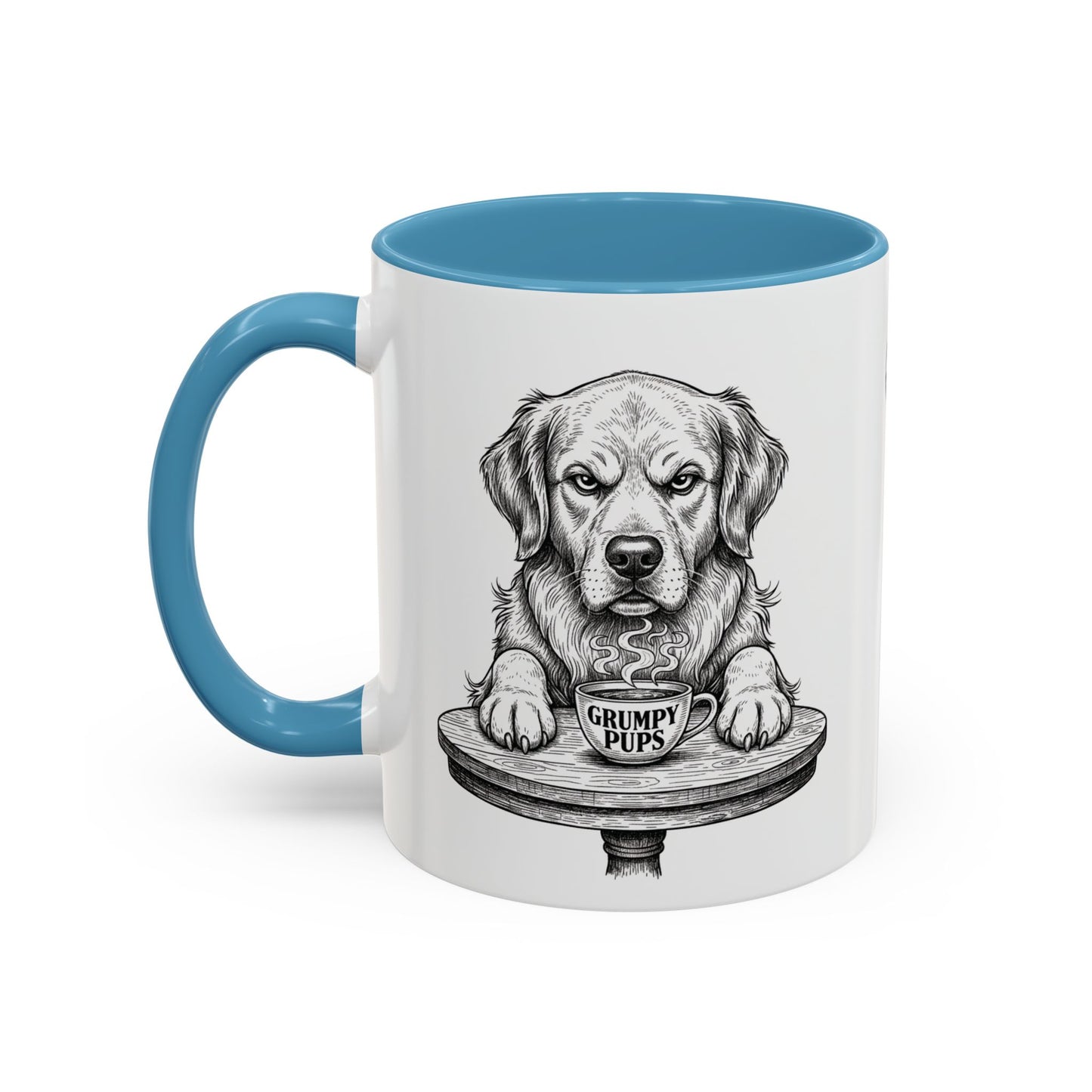 Grumpy Golden Retriever Coffee Club — Art Print / Mug