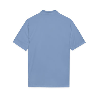 Embroidered Giraffe Polo Shirt — Lightweight White Performance Golf Polo