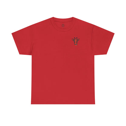 Britor classic logo Giraffe  Patch Tee — Small Chest Embroidered Giraffe Graphic T-Shirt