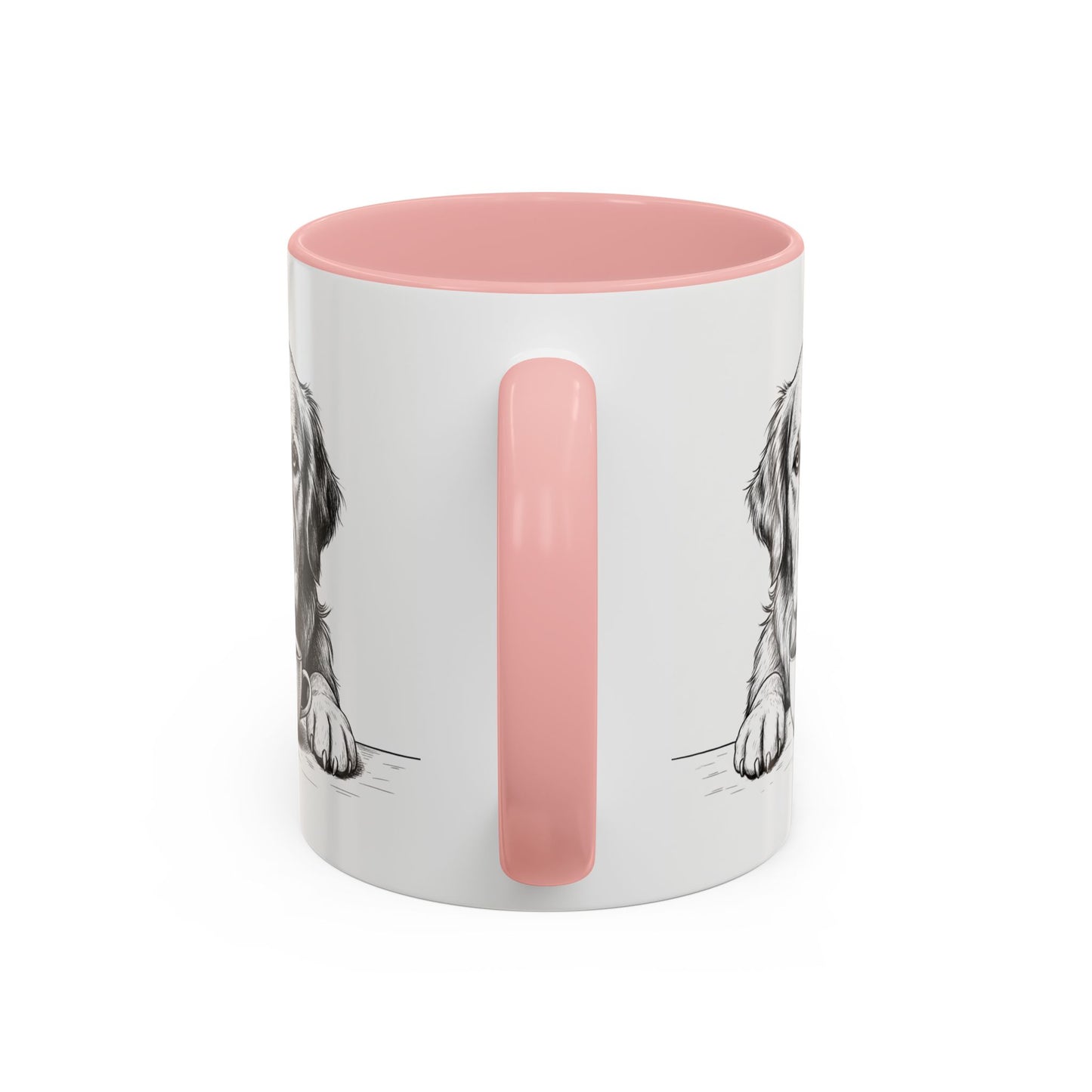 Golden Retriever Coffee Mug — Cute Dog with Coffee Illustration (11/15oz Accent Mug)