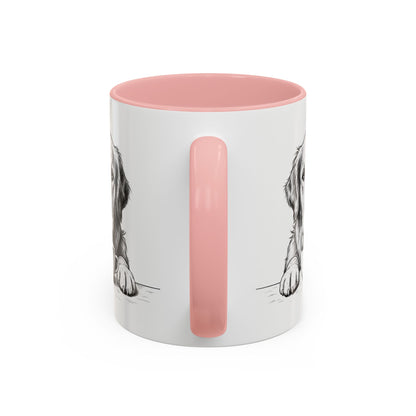 Golden Retriever Coffee Mug — Cute Dog with Coffee Illustration (11/15oz Accent Mug)
