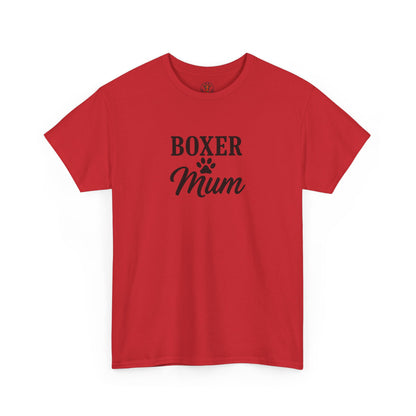 Boxer Mum Unisex Heavy Cotton Tee | Dog Lover Gift, Pet Owner Apparel, Funny Dog Mom Shirt, Birthday Gift for Boxer Owners