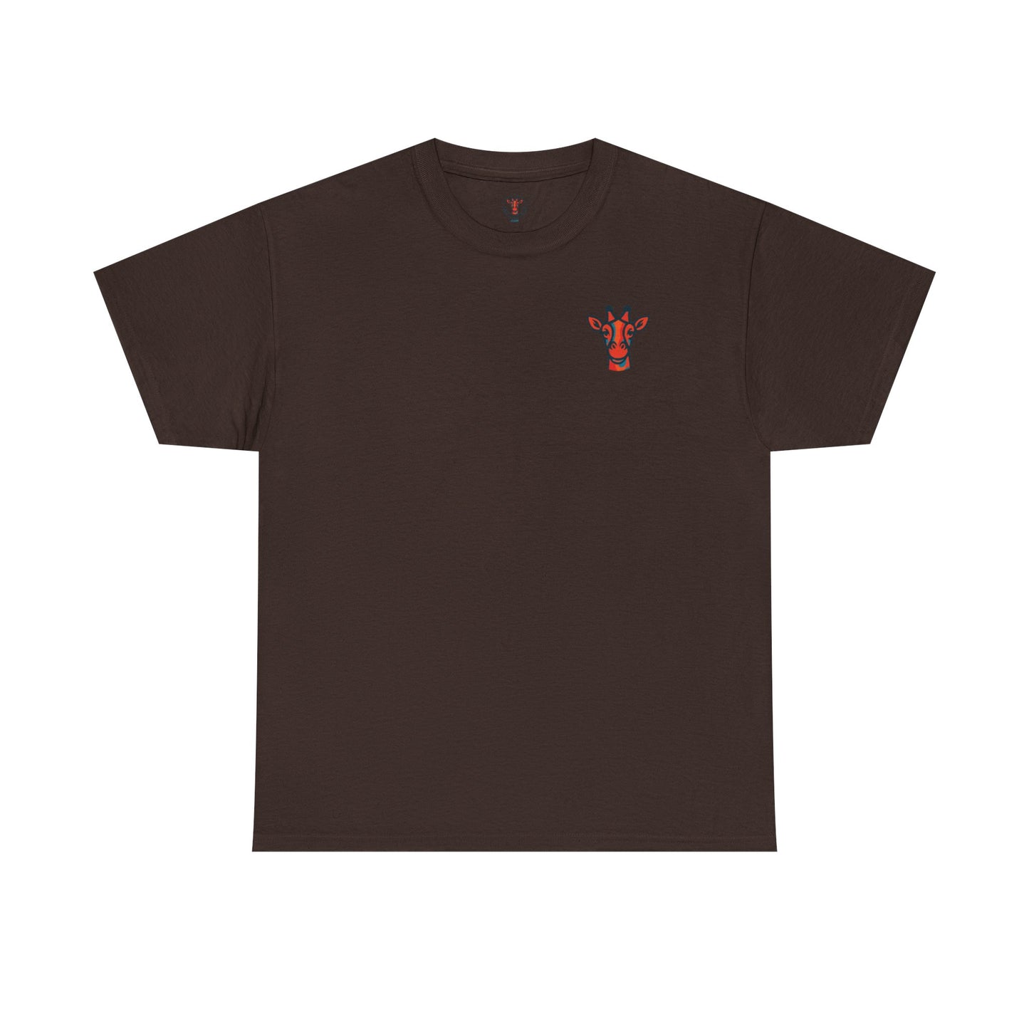 Britor classic logo Giraffe  Patch Tee — Small Chest Embroidered Giraffe Graphic T-Shirt