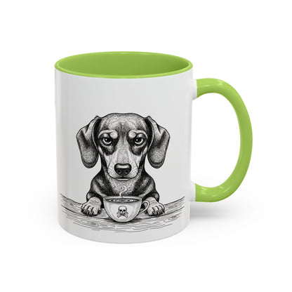 Grumpy Dachshund Coffee Club — Art Print / Mug