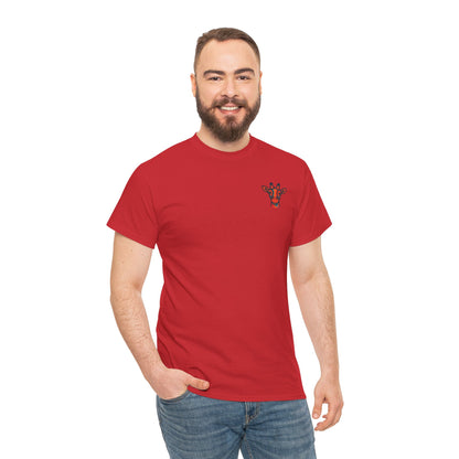 Britor classic logo Giraffe  Patch Tee — Small Chest Embroidered Giraffe Graphic T-Shirt