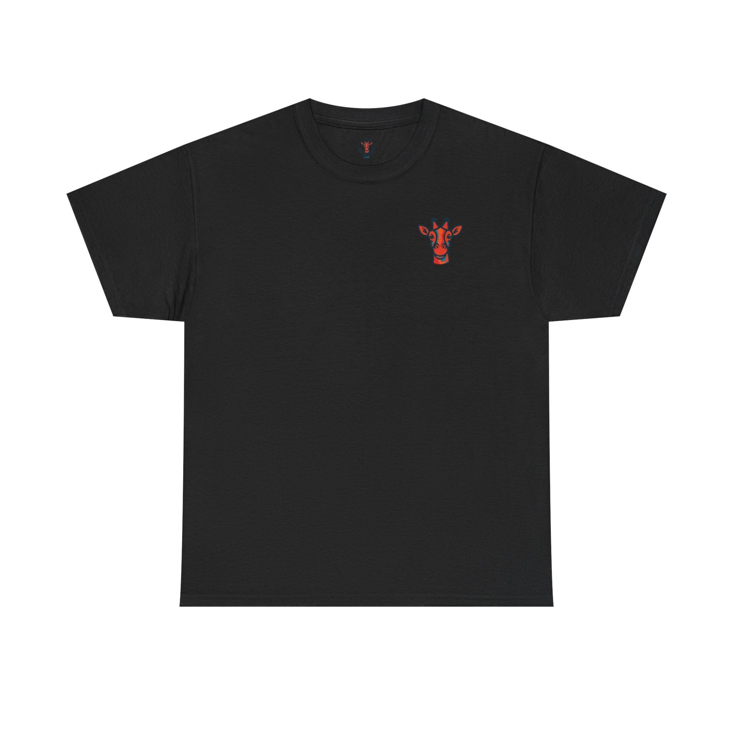 Britor classic logo Giraffe  Patch Tee — Small Chest Embroidered Giraffe Graphic T-Shirt