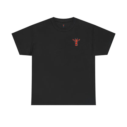 Britor classic logo Giraffe  Patch Tee — Small Chest Embroidered Giraffe Graphic T-Shirt
