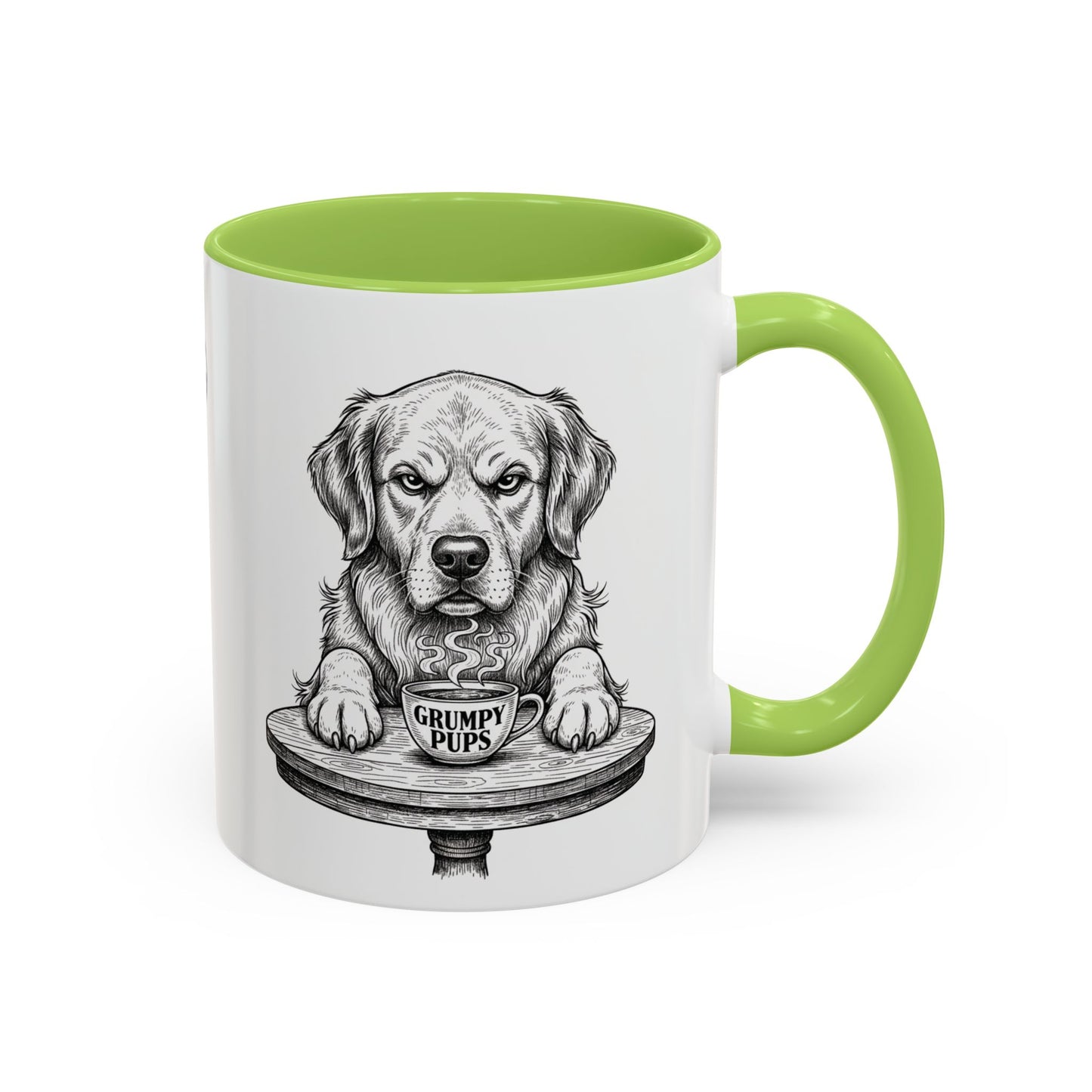 Grumpy Golden Retriever Coffee Club — Art Print / Mug